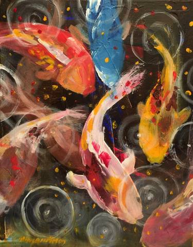 Print of Expressionism Fish Paintings by Jun Jamosmos
