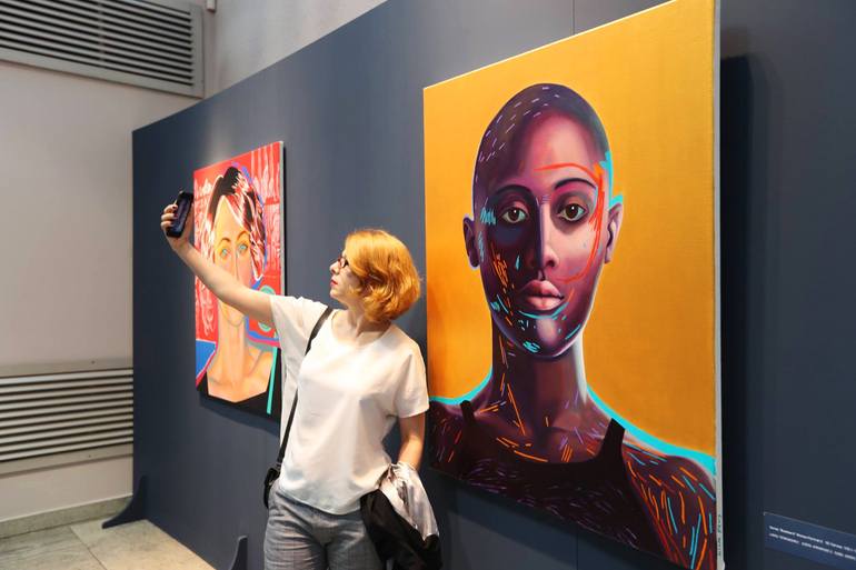 Original Portraiture People Painting by Nina Pery