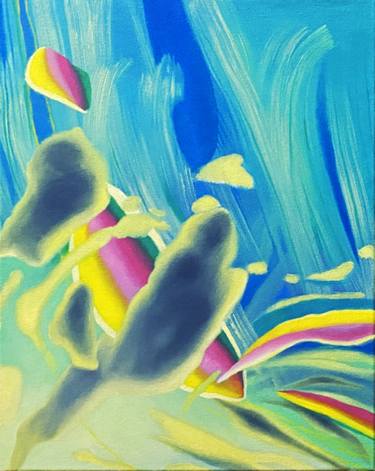 Rainbow Clouds of Your Dreams / Surreal art / Original oil painting / Cloudscape / Colorful Sky thumb