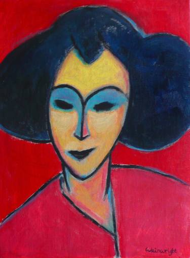 Saatchi Art Artist Jon Wainwright; Paintings, “Woman in red and pink” #art