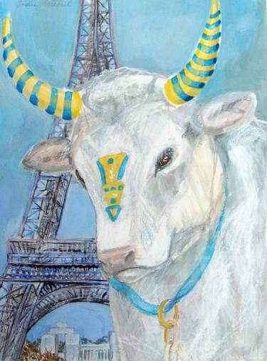 Original Figurative Cows Paintings by Irene Niepel