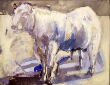 Original Abstract Expressionism Cows Paintings by Irene Niepel
