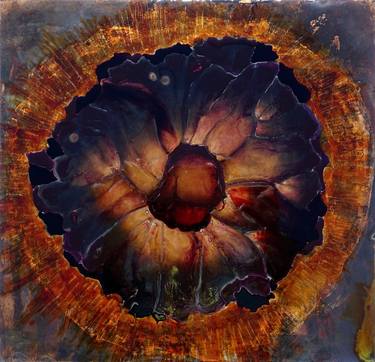 Original Abstract Floral Painting by Reka Ritt Laklia