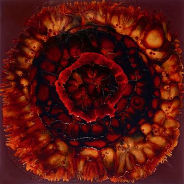 Original Abstract Floral Painting by Reka Ritt Laklia