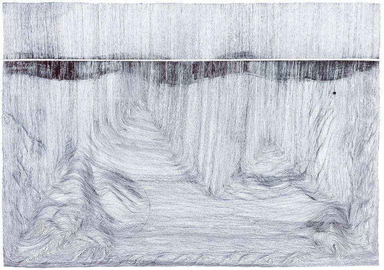Original Abstract Drawing by Dariusz Kaca | Abstract Art on Paper | On the Border III
