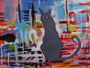 Print of Abstract Cats Paintings by Soso Kumsiashvili