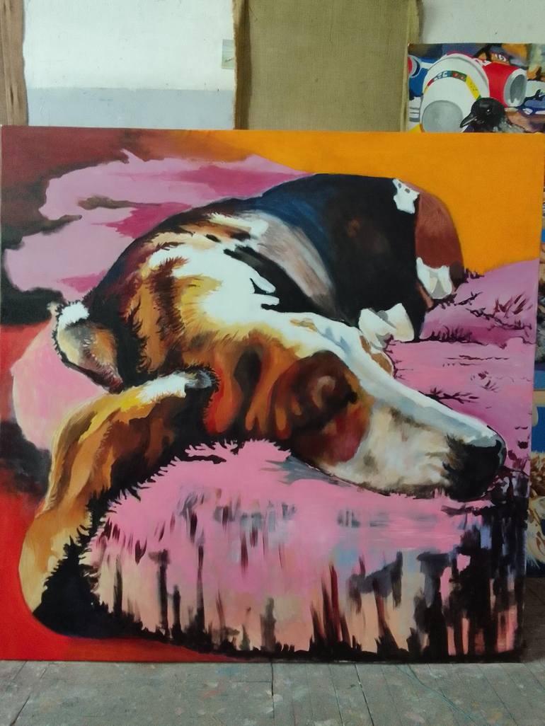 Original Contemporary Animal Painting by Soso Kumsiashvili