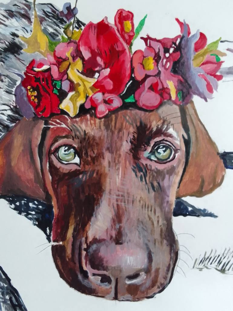 Original Contemporary Animal Painting by Soso Kumsiashvili