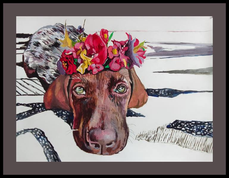 Original Contemporary Animal Painting by Soso Kumsiashvili