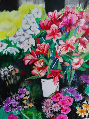 Print of Floral Paintings by Soso Kumsiashvili