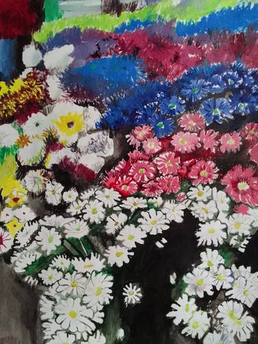 Original Expressionism Floral Paintings by Soso Kumsiashvili