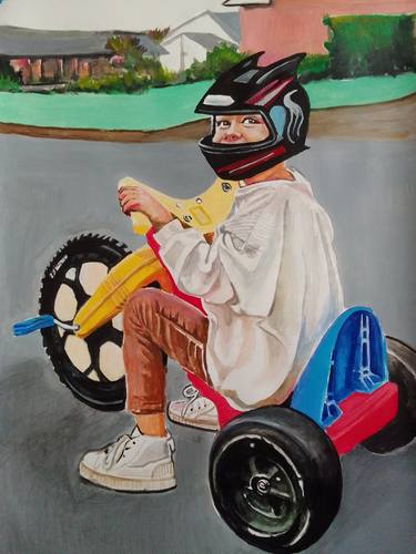 Original Photorealism Children Paintings by Soso Kumsiashvili