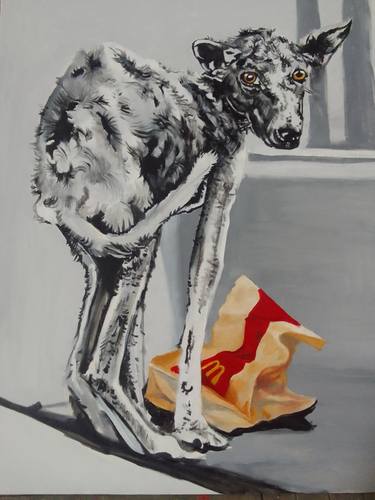 Original Black & White Animal Paintings by Soso Kumsiashvili