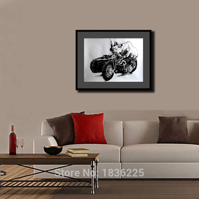 Original Motorcycle Painting by Soso Kumsiashvili