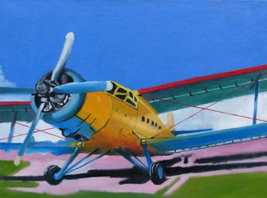 Print of Aeroplane Paintings by Soso Kumsiashvili