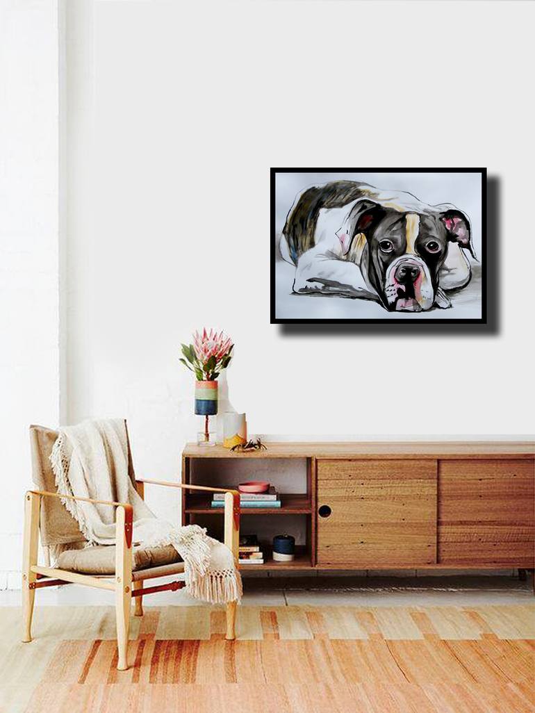 Original Modern Dogs Painting by Soso Kumsiashvili