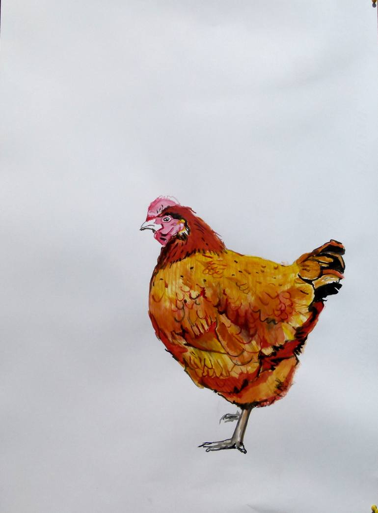 chicken Painting by Soso Kumsiashvili | Saatchi Art