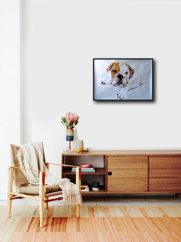 Original Fine Art Dogs Painting by Soso Kumsiashvili