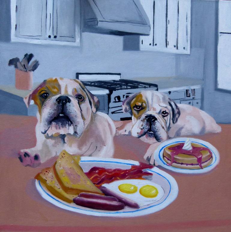 Print of Conceptual Dogs Paintings by Soso Kumsiashvili
