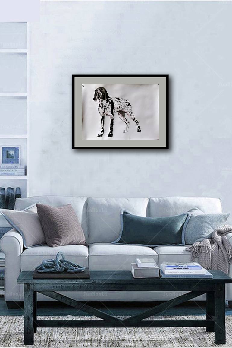 Original Fine Art Dogs Painting by Soso Kumsiashvili
