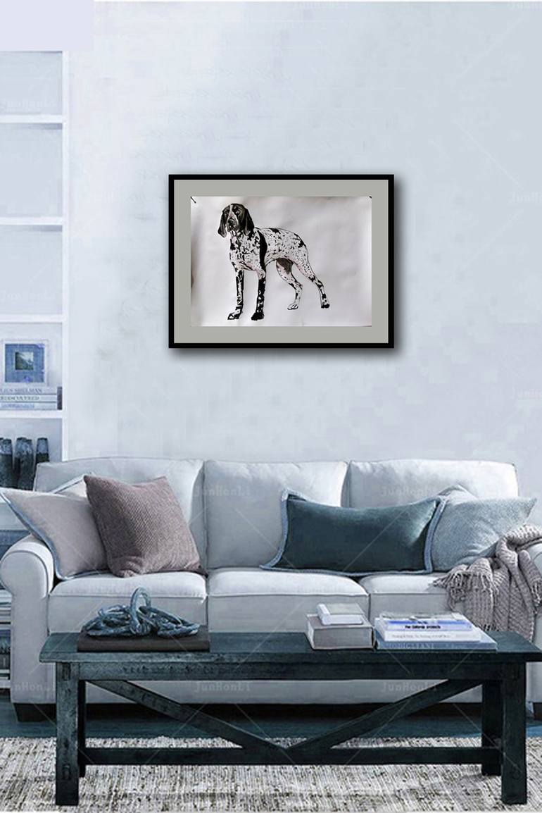 Original Dogs Painting by Soso Kumsiashvili