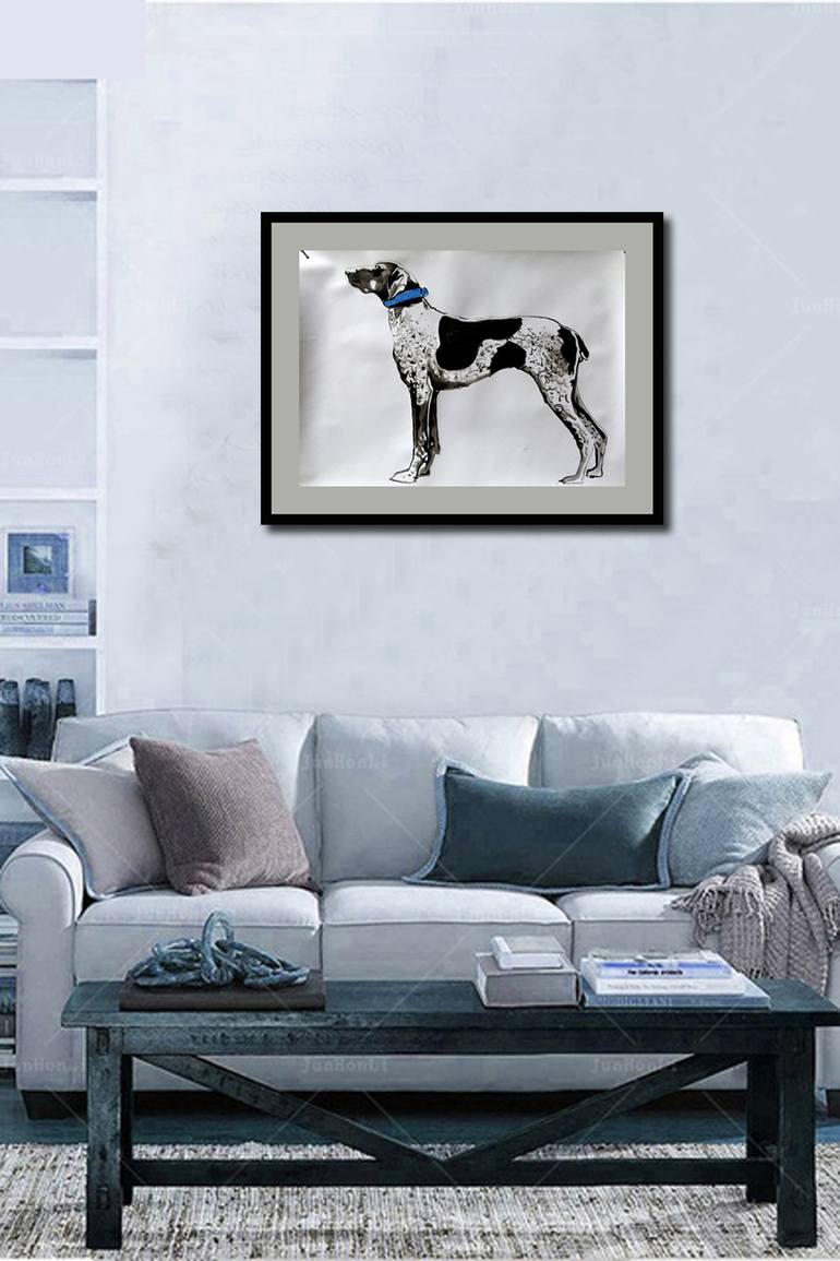 Original Minimalism Animal Painting by Soso Kumsiashvili