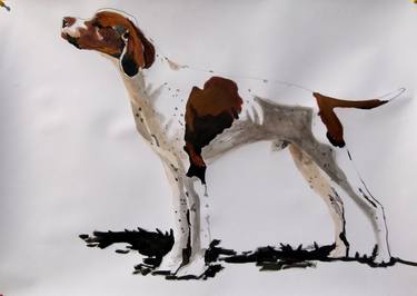 Original Minimalism Dogs Paintings by Soso Kumsiashvili