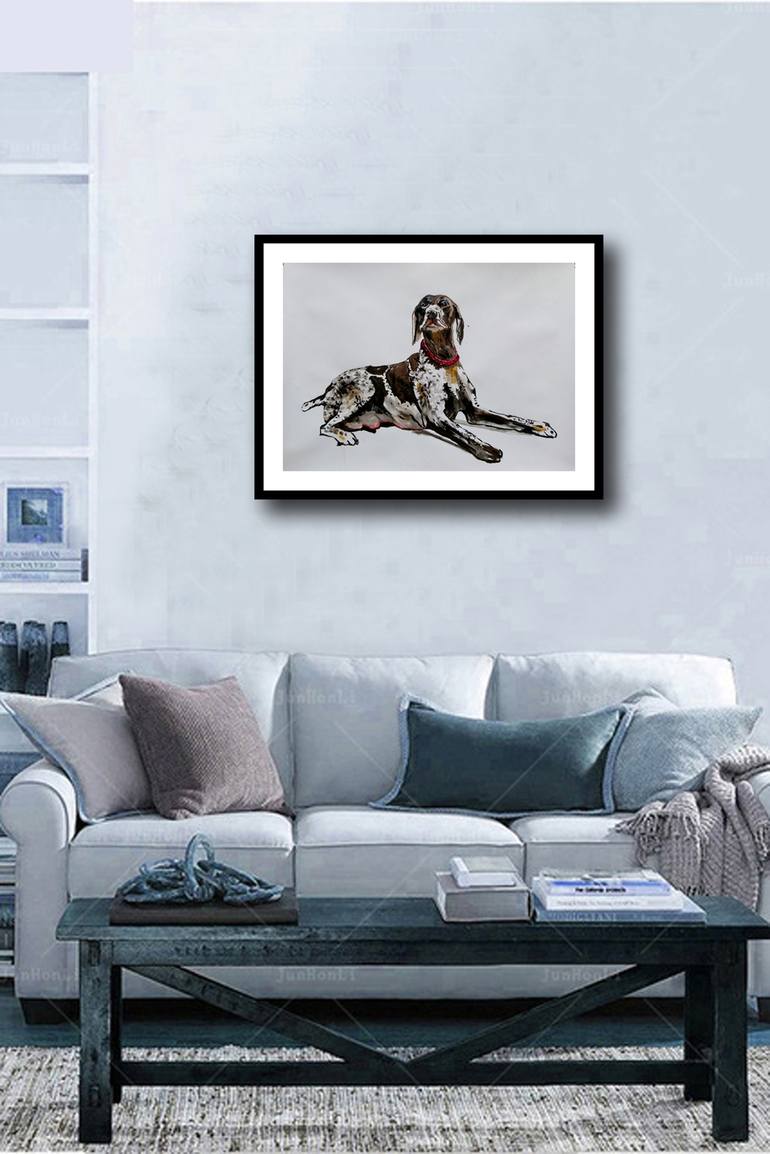 Original Fine Art Dogs Painting by Soso Kumsiashvili