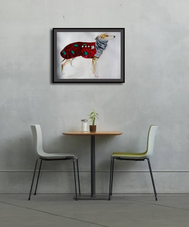 Original Modern Dogs Painting by Soso Kumsiashvili