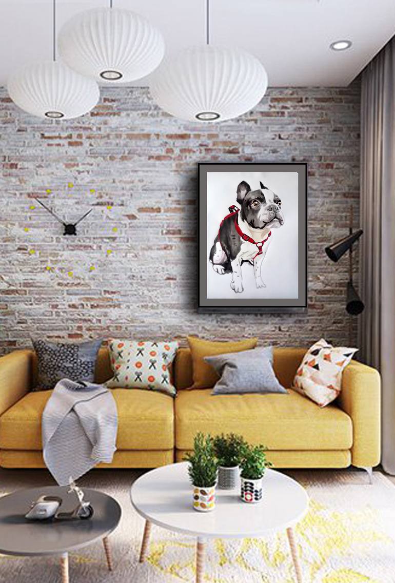 Original Dogs Painting by Soso Kumsiashvili