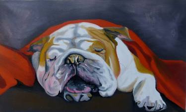 Print of Fine Art Dogs Paintings by Soso Kumsiashvili