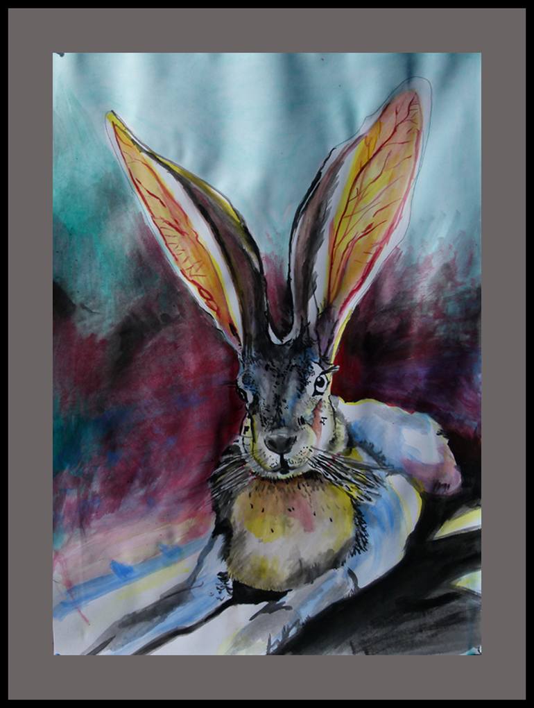 Original Expressionism Animal Painting by Soso Kumsiashvili