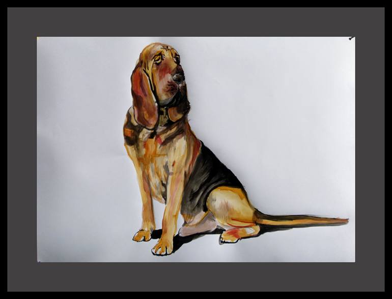 Original Fine Art Dogs Painting by Soso Kumsiashvili