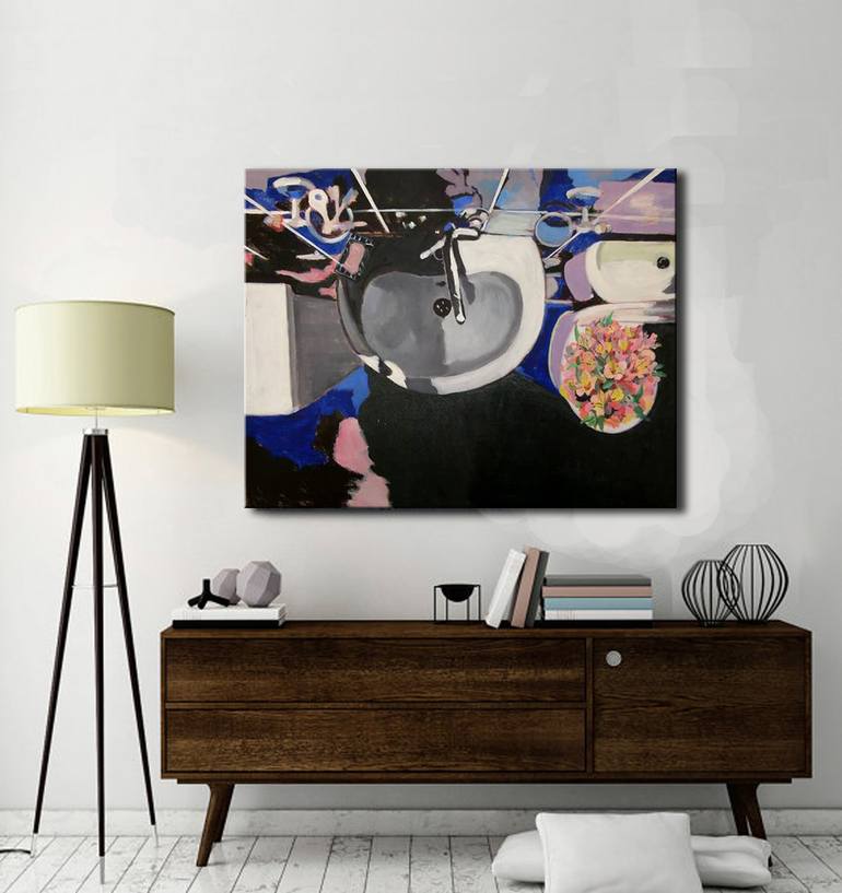 Original Art Deco Still Life Painting by Soso Kumsiashvili