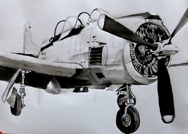 Print of Aeroplane Paintings by Soso Kumsiashvili