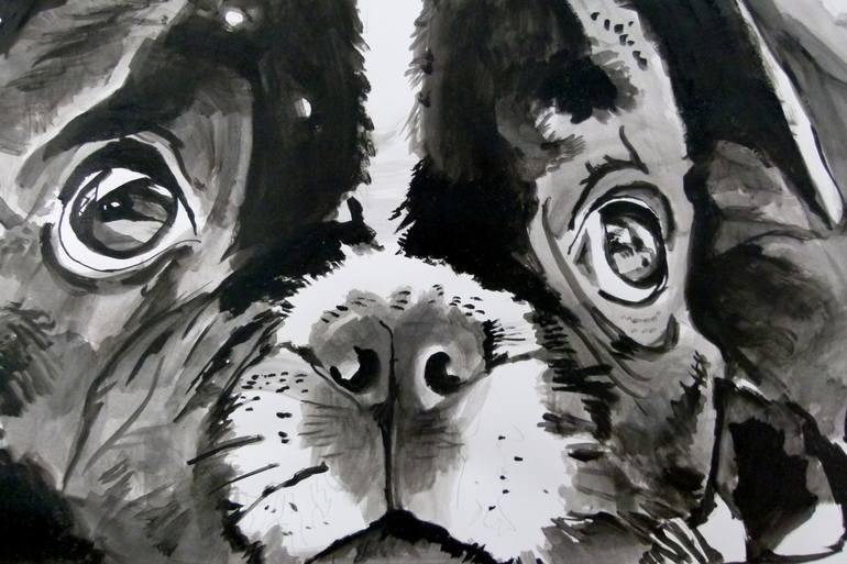 Original Dogs Painting by Soso Kumsiashvili