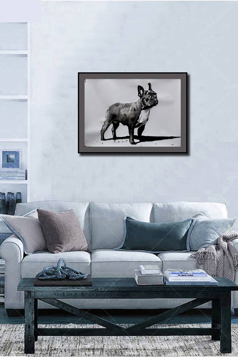 Original Minimalism Animal Painting by Soso Kumsiashvili