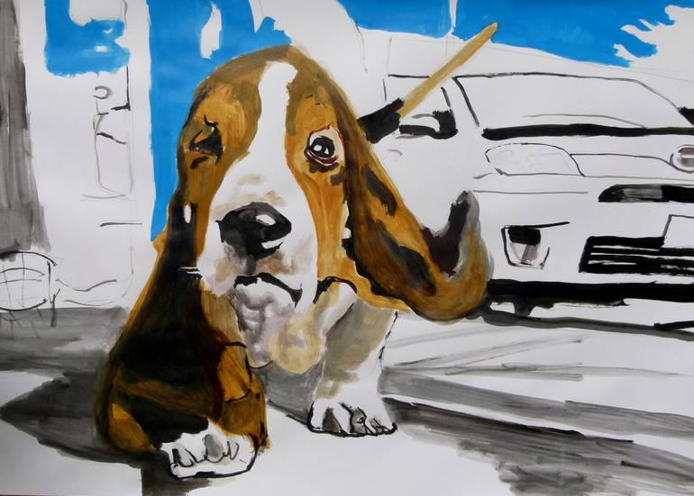 Dog basset hound - Print