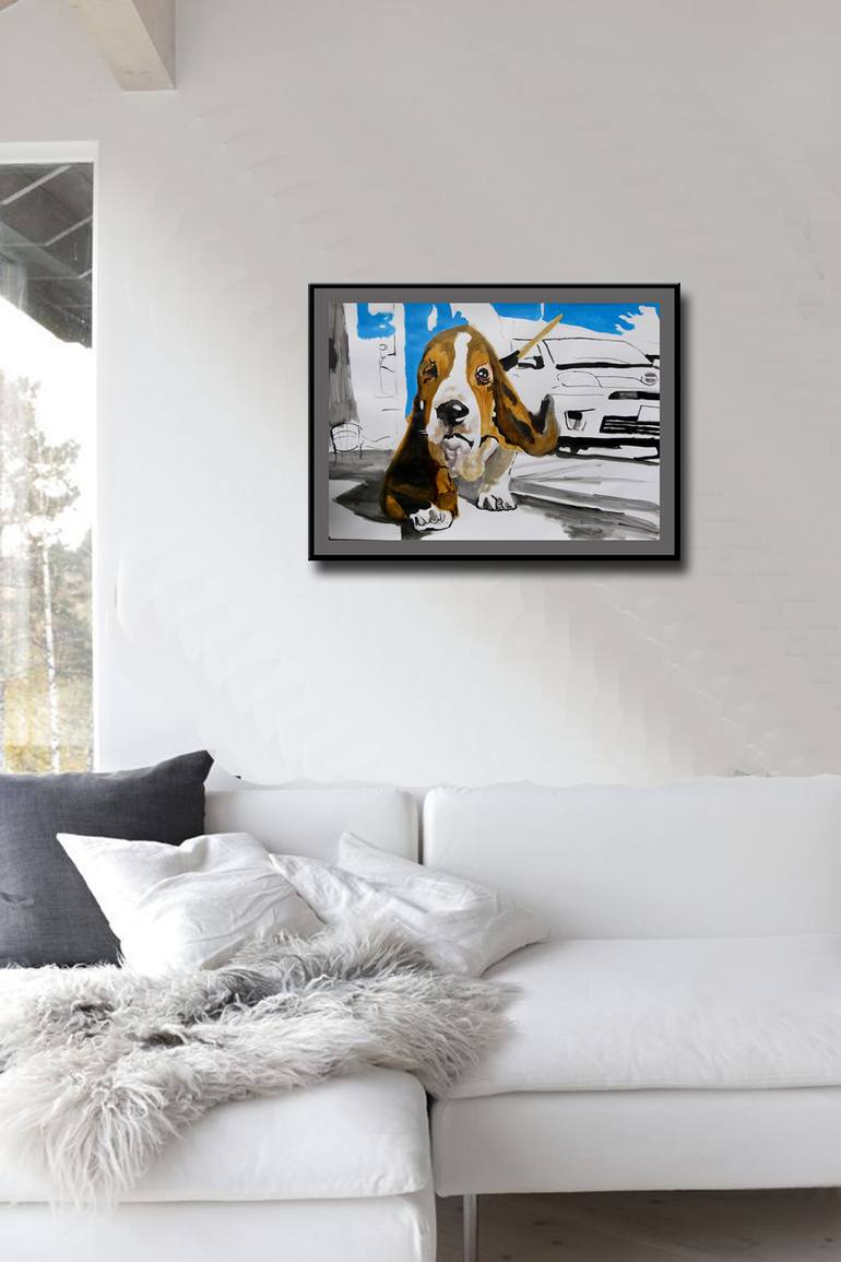 Original Expressionism Animal Painting by Soso Kumsiashvili