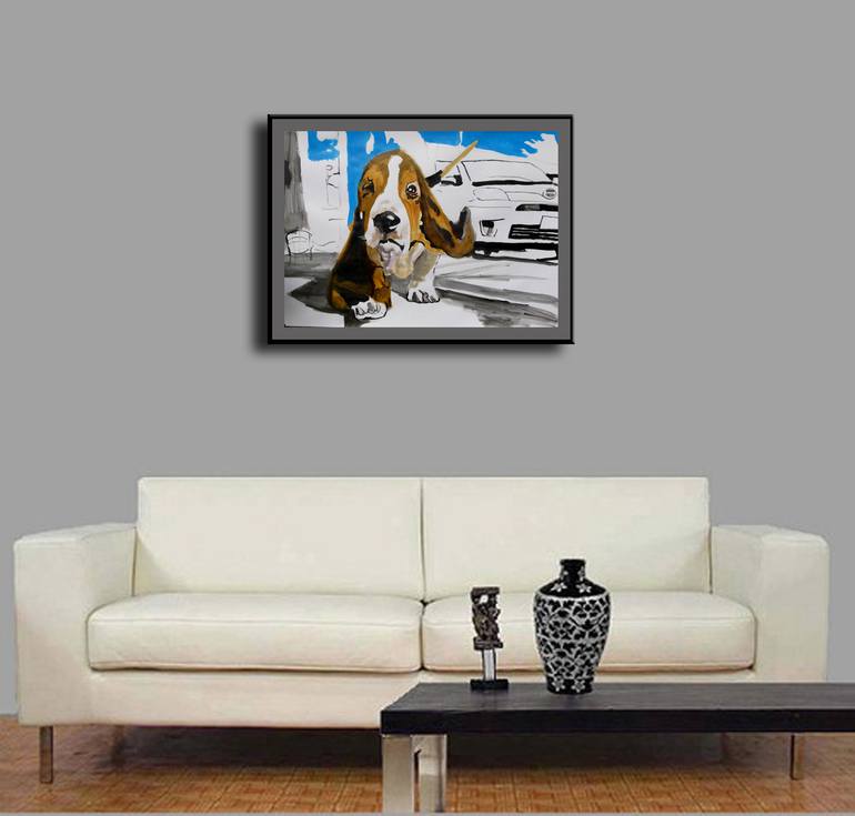 Original Expressionism Animal Painting by Soso Kumsiashvili