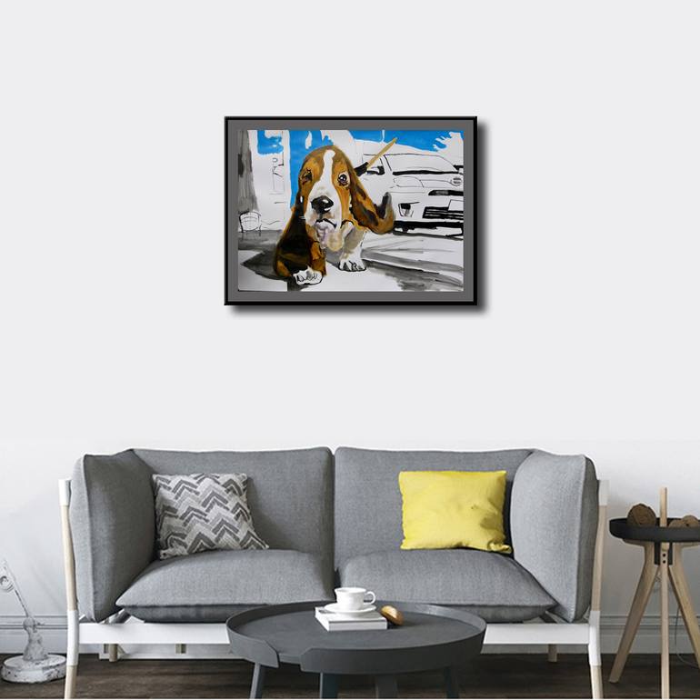 Original Expressionism Animal Painting by Soso Kumsiashvili