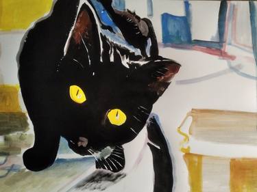 Print of Fine Art Cats Paintings by Soso Kumsiashvili