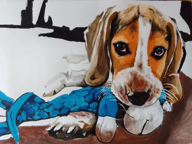 Original Fine Art Animal Paintings by Soso Kumsiashvili