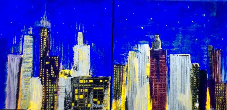 Original Figurative Architecture Painting by Norunn Mølsæter