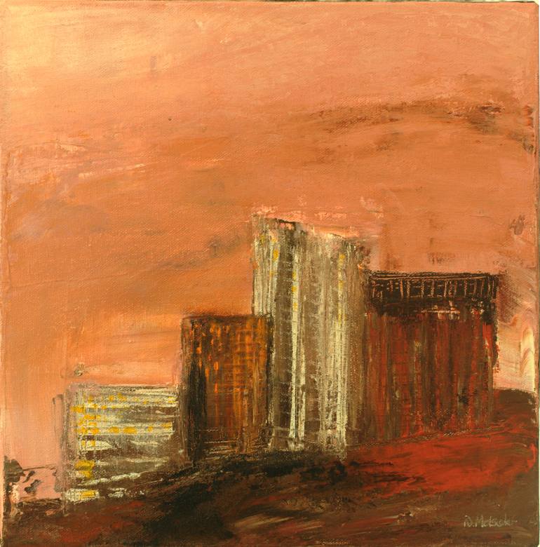 Original Abstract Expressionism Architecture Painting by Norunn Mølsæter