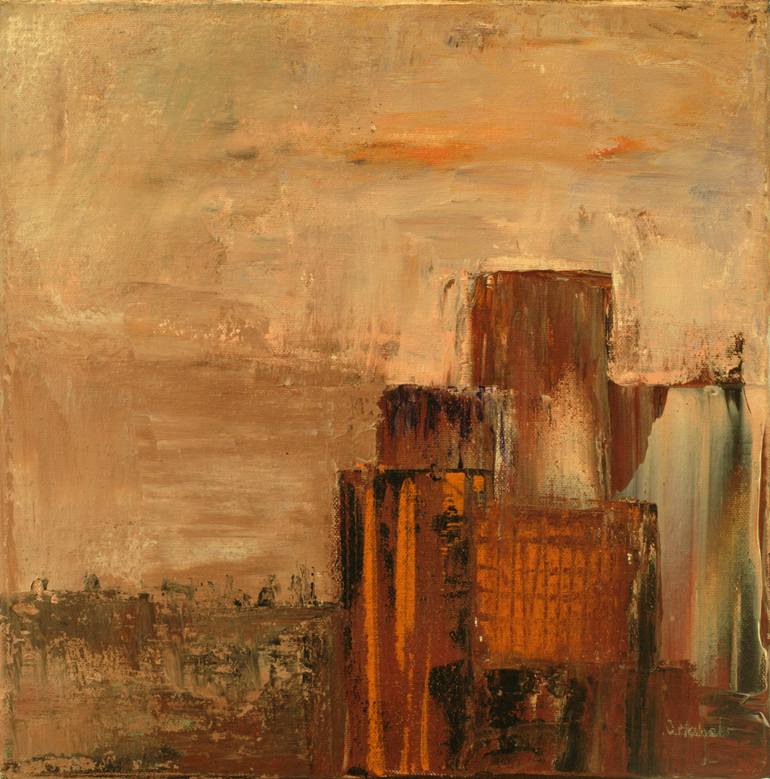 Original Abstract Expressionism Architecture Painting by Norunn Mølsæter