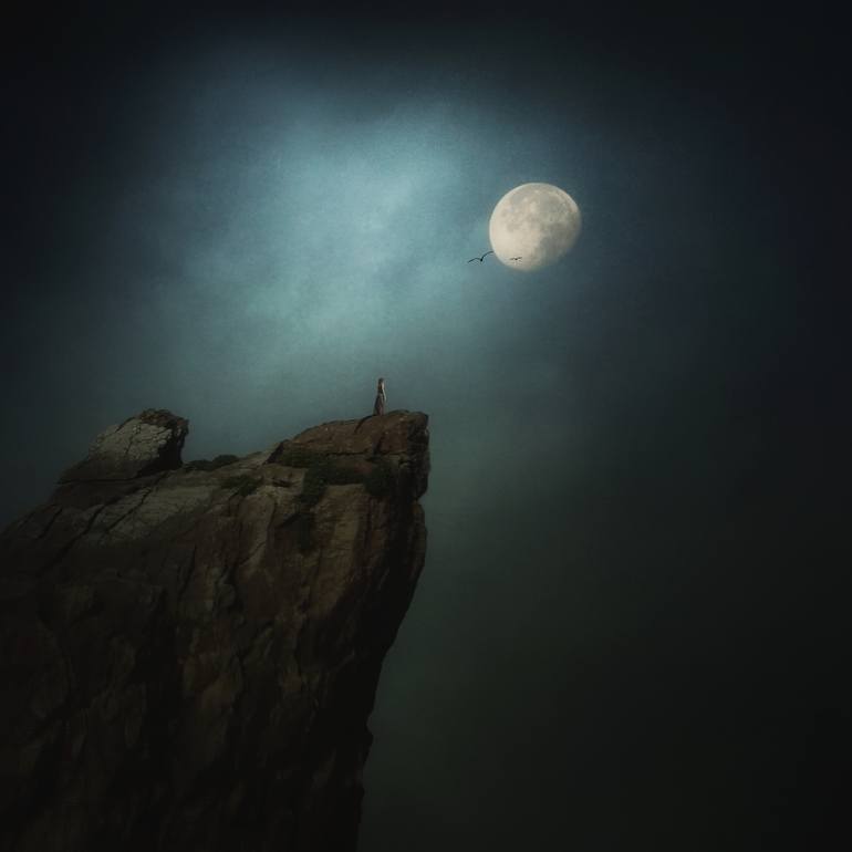 Original Fantasy Photography by Kasia Derwinska | Illustration Art on Paper | promises to the moon - Limited Edition 1 of 20