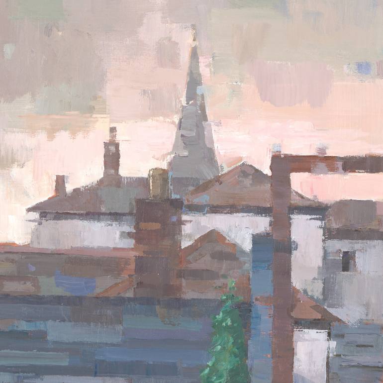 Original Impressionism Architecture Painting by Stephen Mitchell