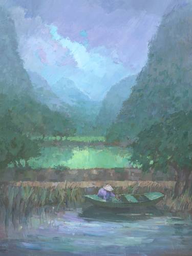 Original Impressionism Landscape Painting by Stephen Mitchell