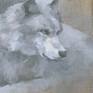 This is an original painting of a pair of grey wolves, gazing intently on something that's caught their attention. Painted on natural linen canvas, which I've let show through in areas to become part of the painting.

The original is framed in a chunky, ivory coloured wooden frame, ready to hang. The size with the frame is 27.5 x 20.5 x 1.75 inches.